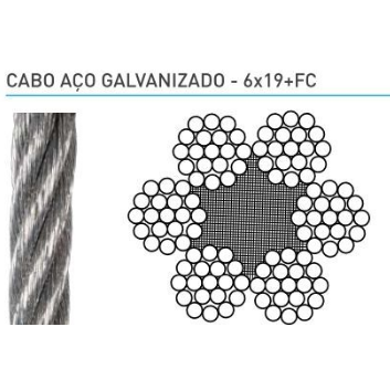 Cabo de aço galvanizado 6x19