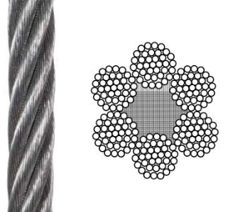 Cabo de aço galvanizado 6x37
