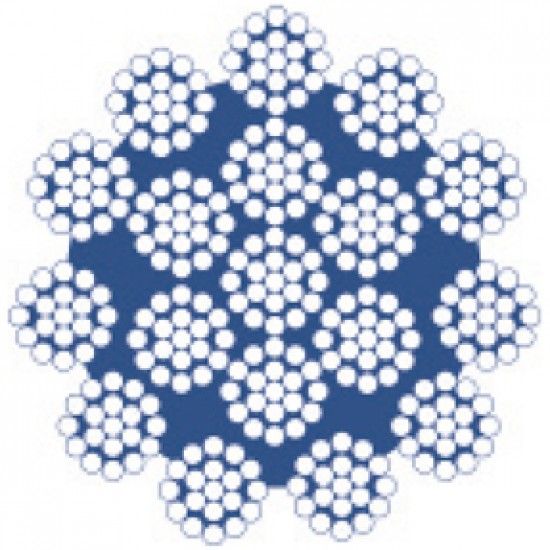 Cabo de aço galvanizado anti-giratório 35x7