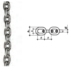 Corrente galvanizada Din 766 calibrada