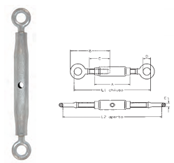 Esticadores de tubo zincados olhal e olhal