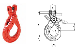 Gancho de forqueta autoblocante para corrente