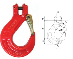 Gancho de forqueta com patilha de segurança para corrente