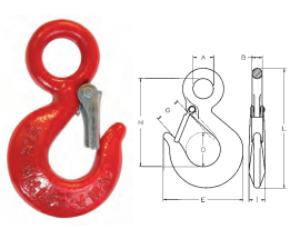 Gancho de olhal fixo aço carbono com mola