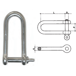Manilhas longas direitas de inox