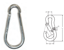 Mosquetões guarda fios zincados