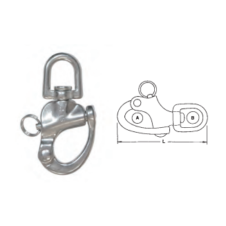 Mosquetões inox rápidos de adriça