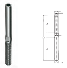 Terminais de rosca em aço inox para prensar