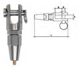 Terminais rápidos de forqueta inox