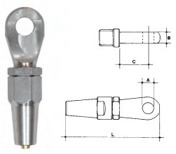 Terminais rápidos de olhal inox
